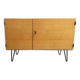 Blond wood low cabinet 1970s