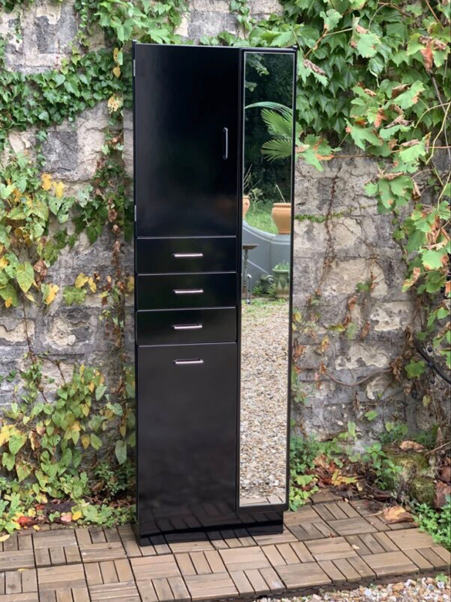 Satin black vintage wardrobe 1970
