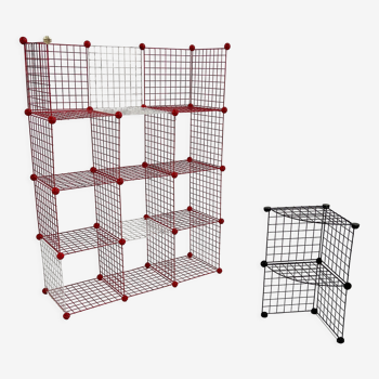 Etagère postmoderne modulable en métal, 1980