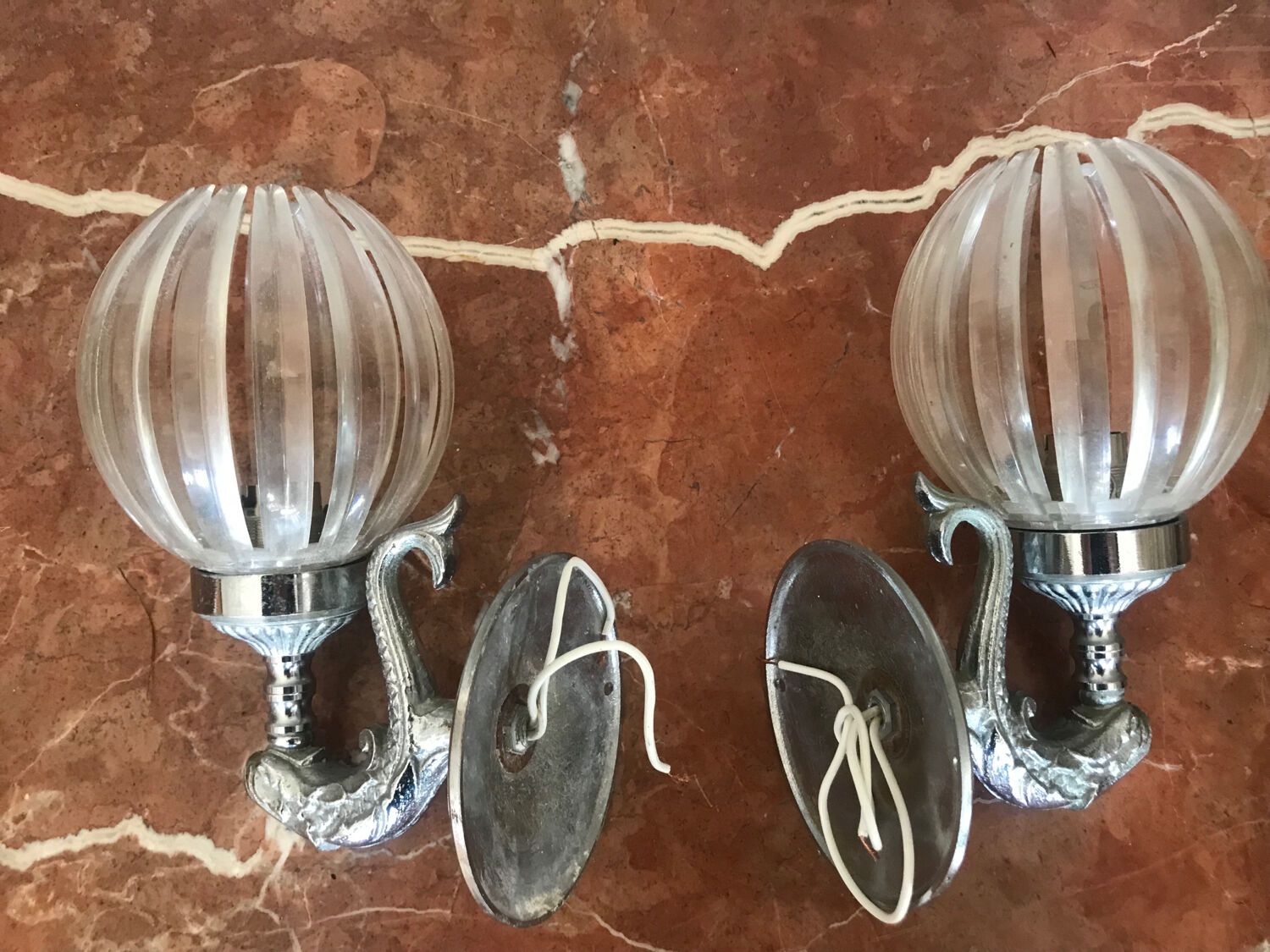 Pair of fish wall sconces