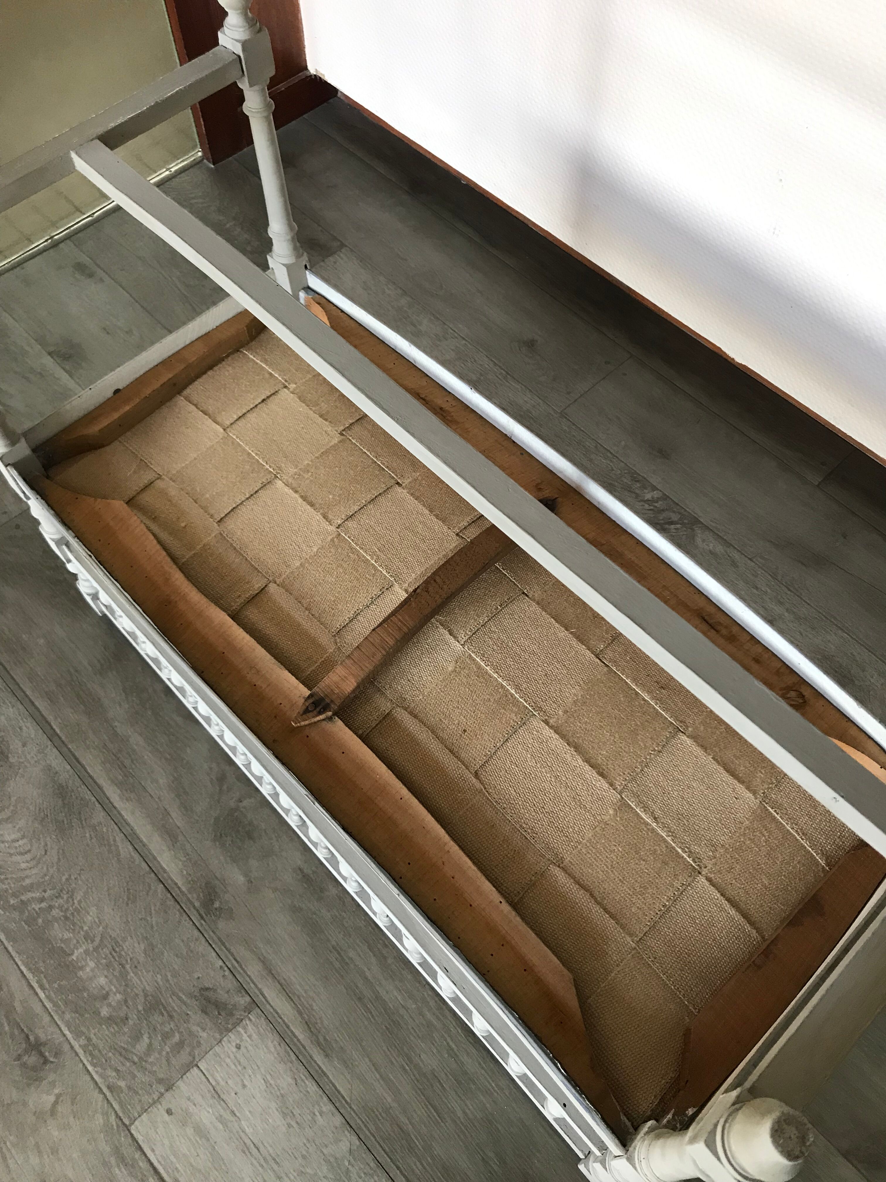 Two-seater bench with balusters