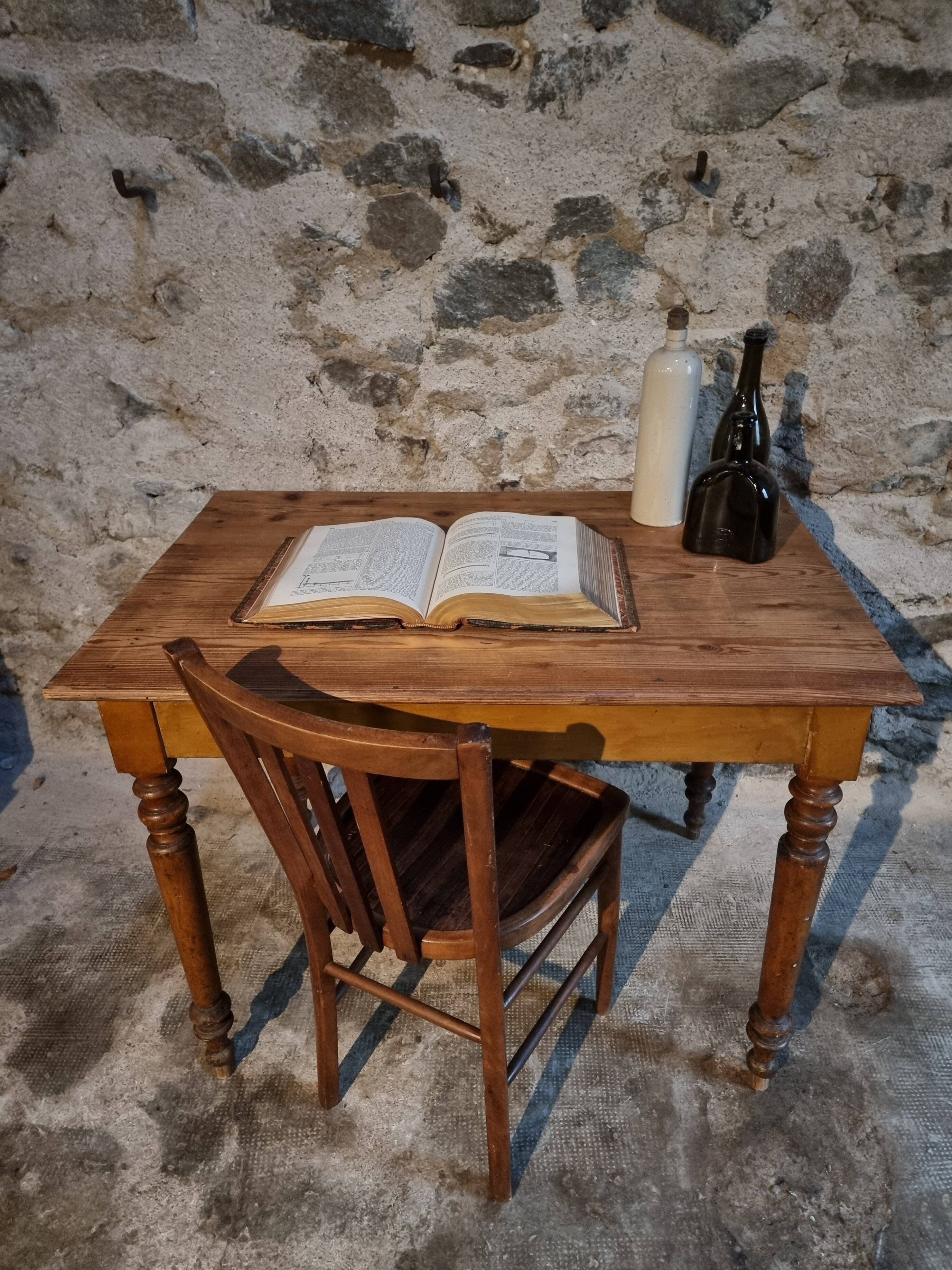 Vintage French farmhouse table, 1920s–1930s