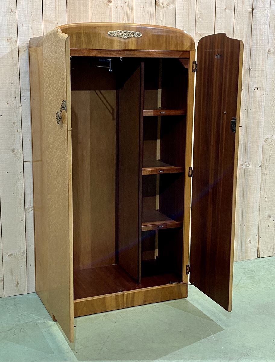 English 1960s student cabinet in elm magnifying glass