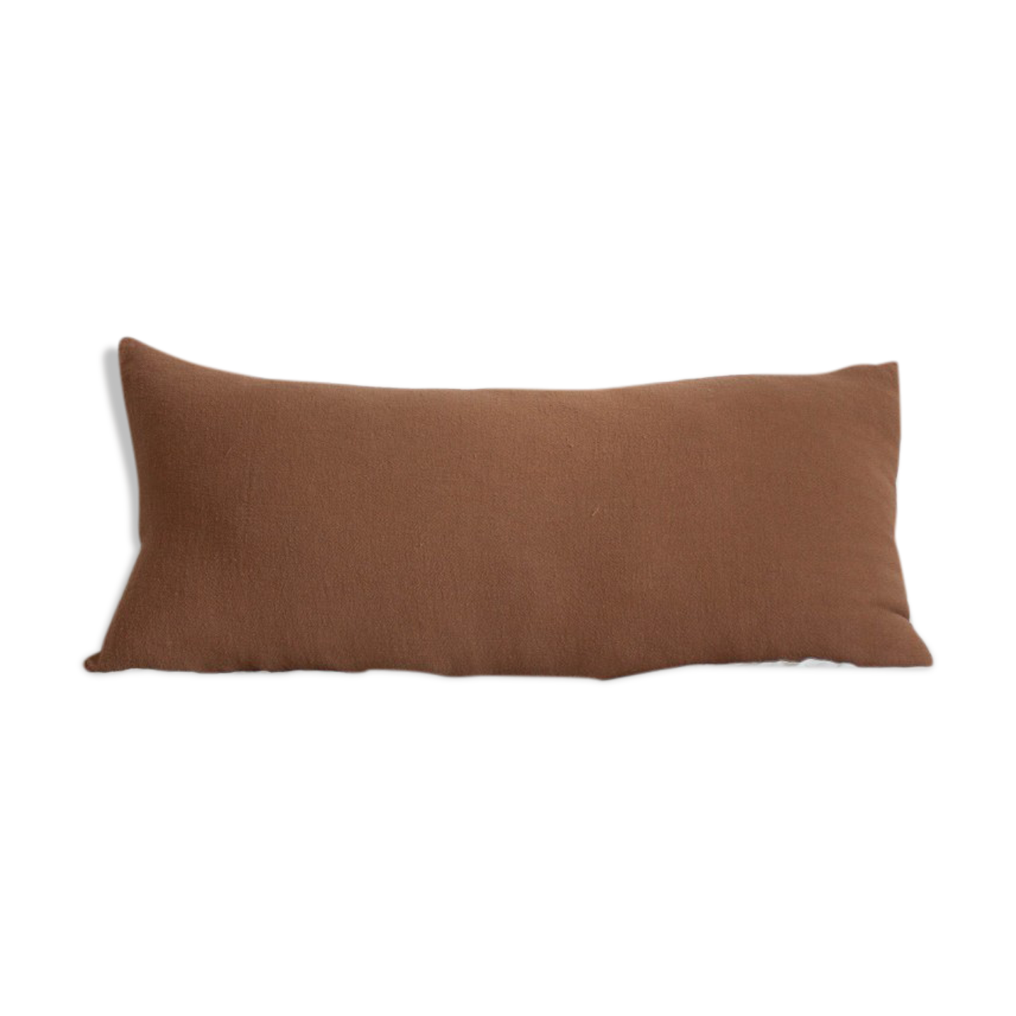 Long cushion in raw tobacco linen