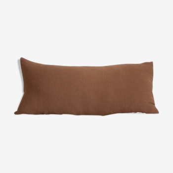 Long cushion in raw tobacco linen