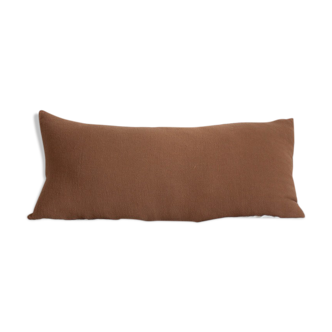 Long cushion in raw tobacco linen