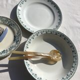 2 Plates Terre de Fer Moulin des Loups Georgette dark green diameter 28cm