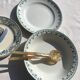 2 Plates Terre de Fer Moulin des Loups Georgette dark green diameter 28cm