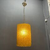 Olive Green Murano Glass Flower Light Pendants Set of 2