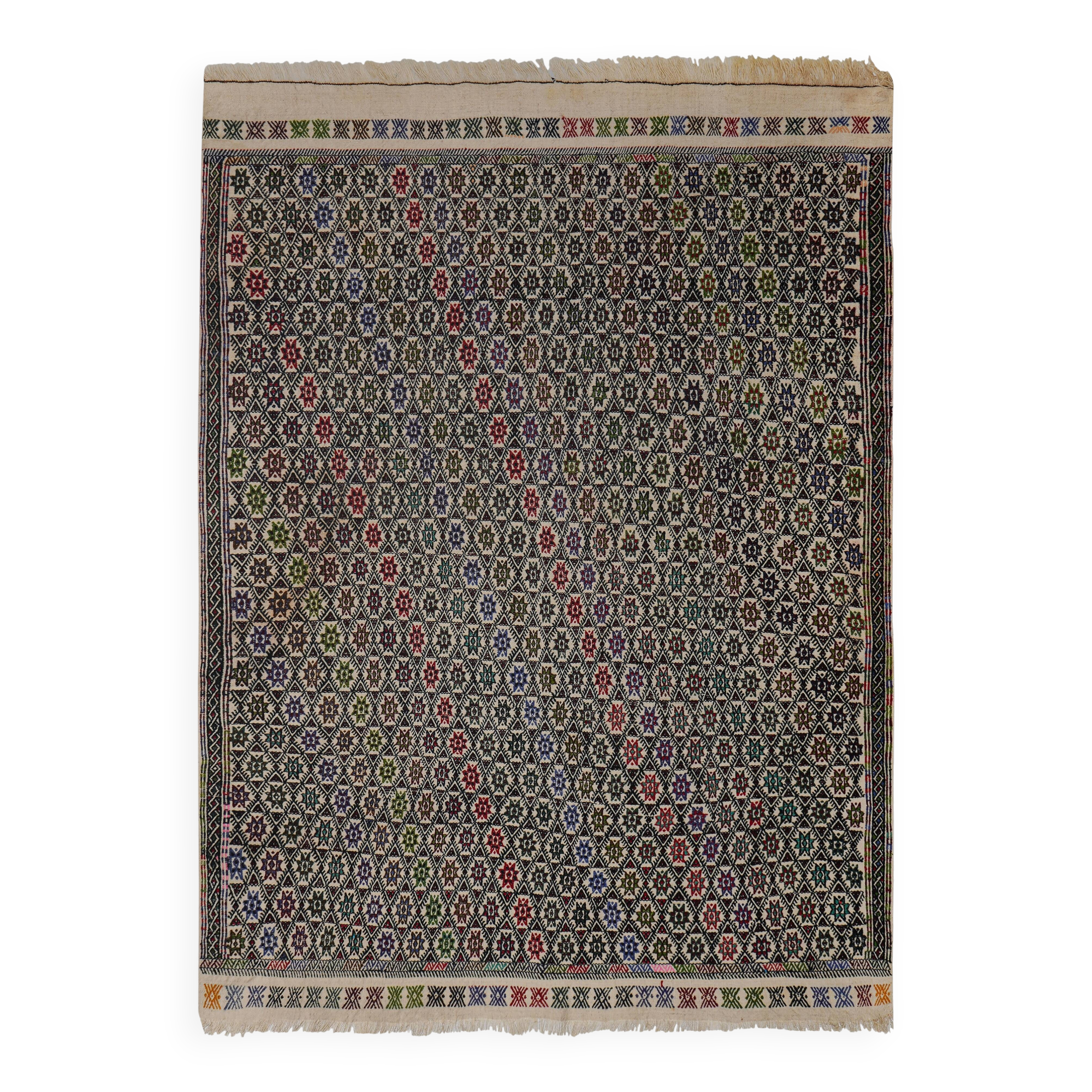 Vintage Turkish Oushak Handwoven Rug 147x211 cm