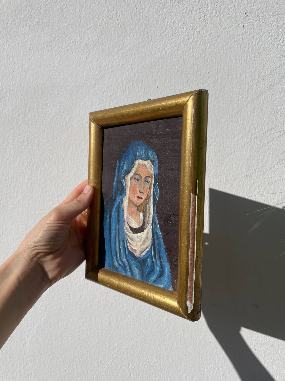 Petite peinture de vierge / tableau ancien