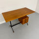 Vintage Italian design desk from the 1960s in wood and metal.