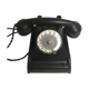 Old telephone bakelite black dial transparent 50 vintage 40's cit