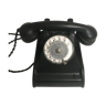 Ancien telephone bakelite cit noir cadran transparent années 40 50 vintage