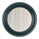 1970s dark green wooden Italian round wall mirror