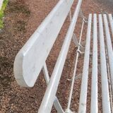 Folding garden bench in iron and old wood - 1950s