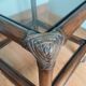 Wicker rattan glass end table