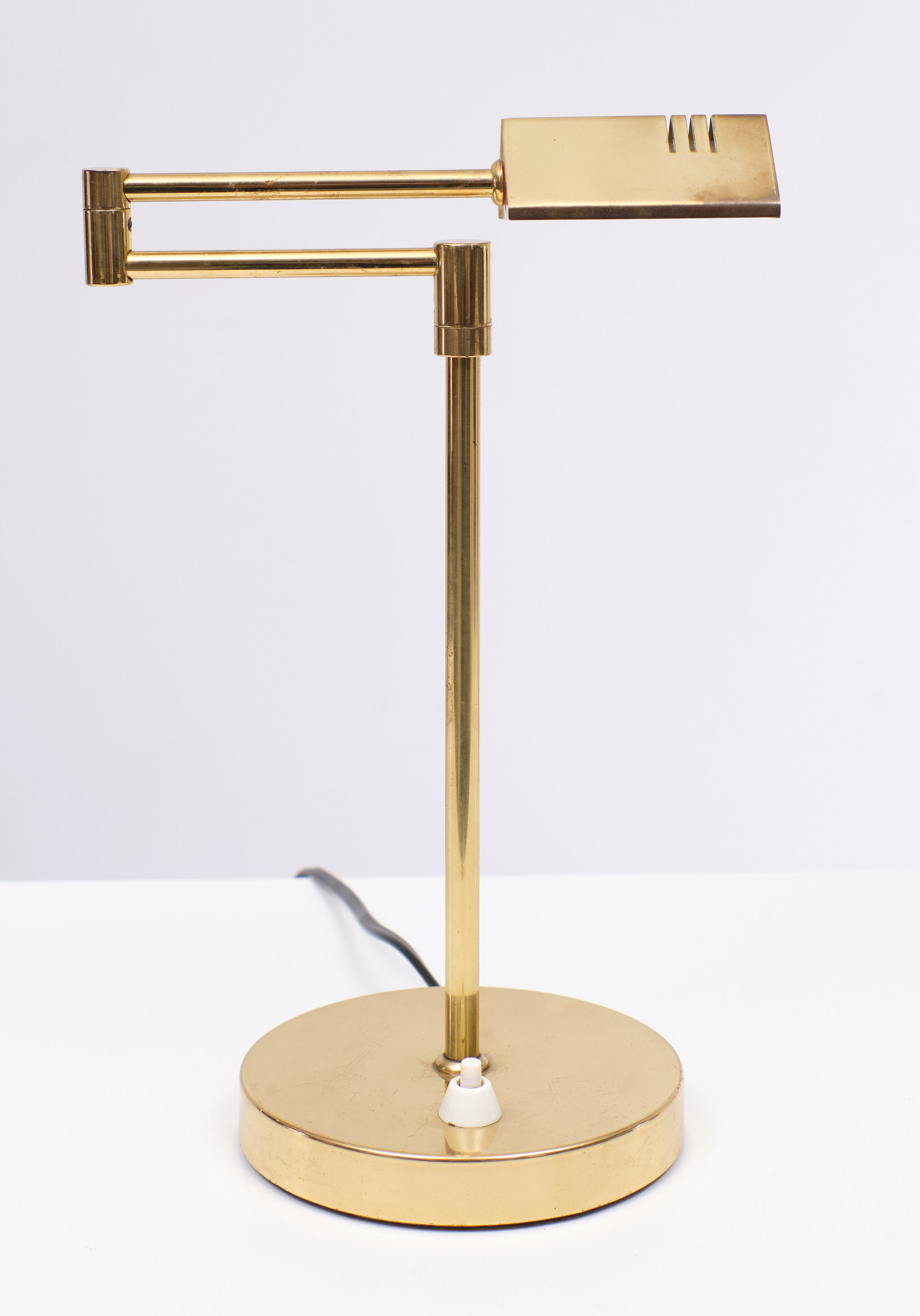 Small Brass Swing Arm Table Lamp 1970s Germany