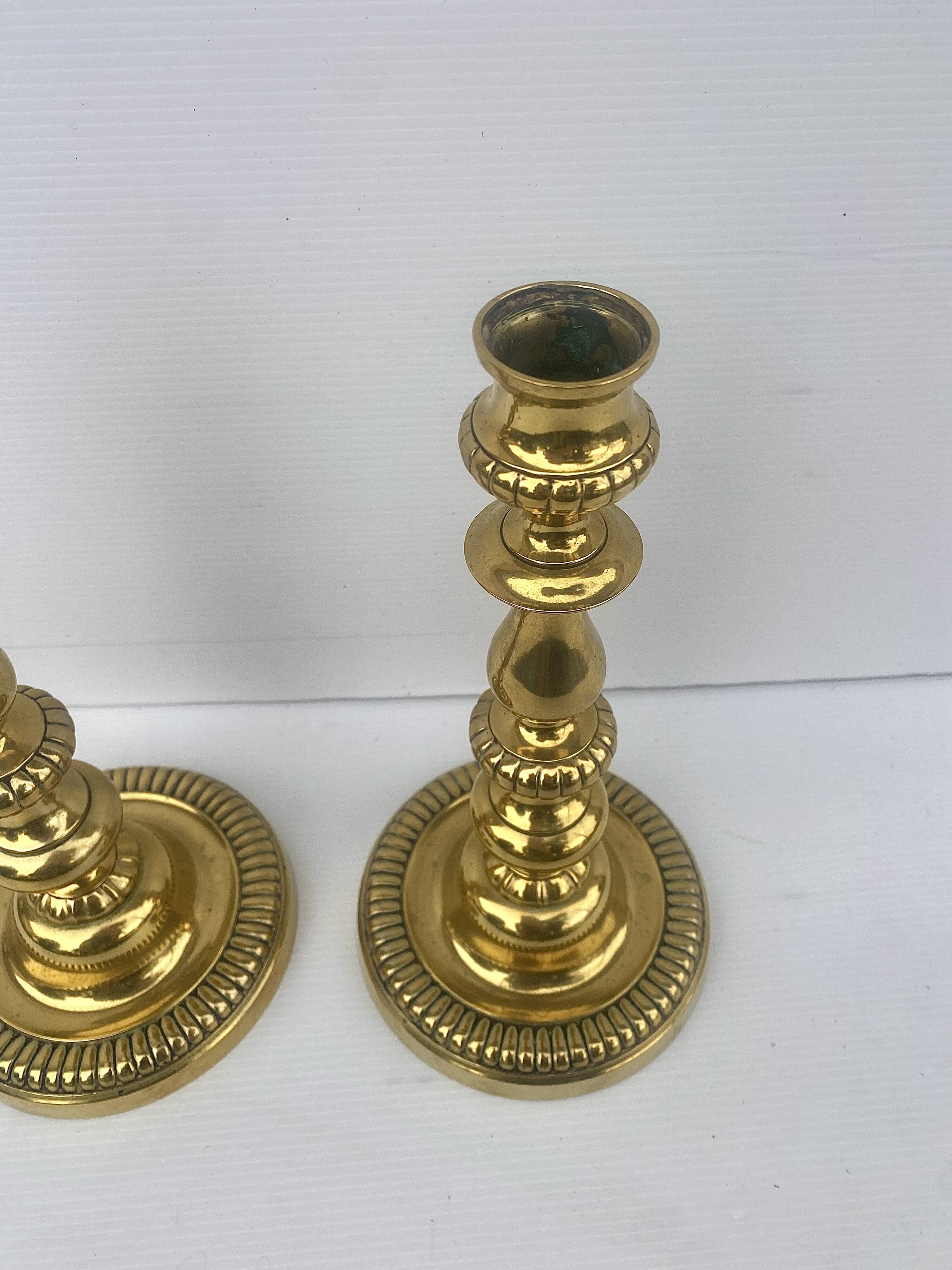 Pair of brass candlesticks in Louis Philippe style