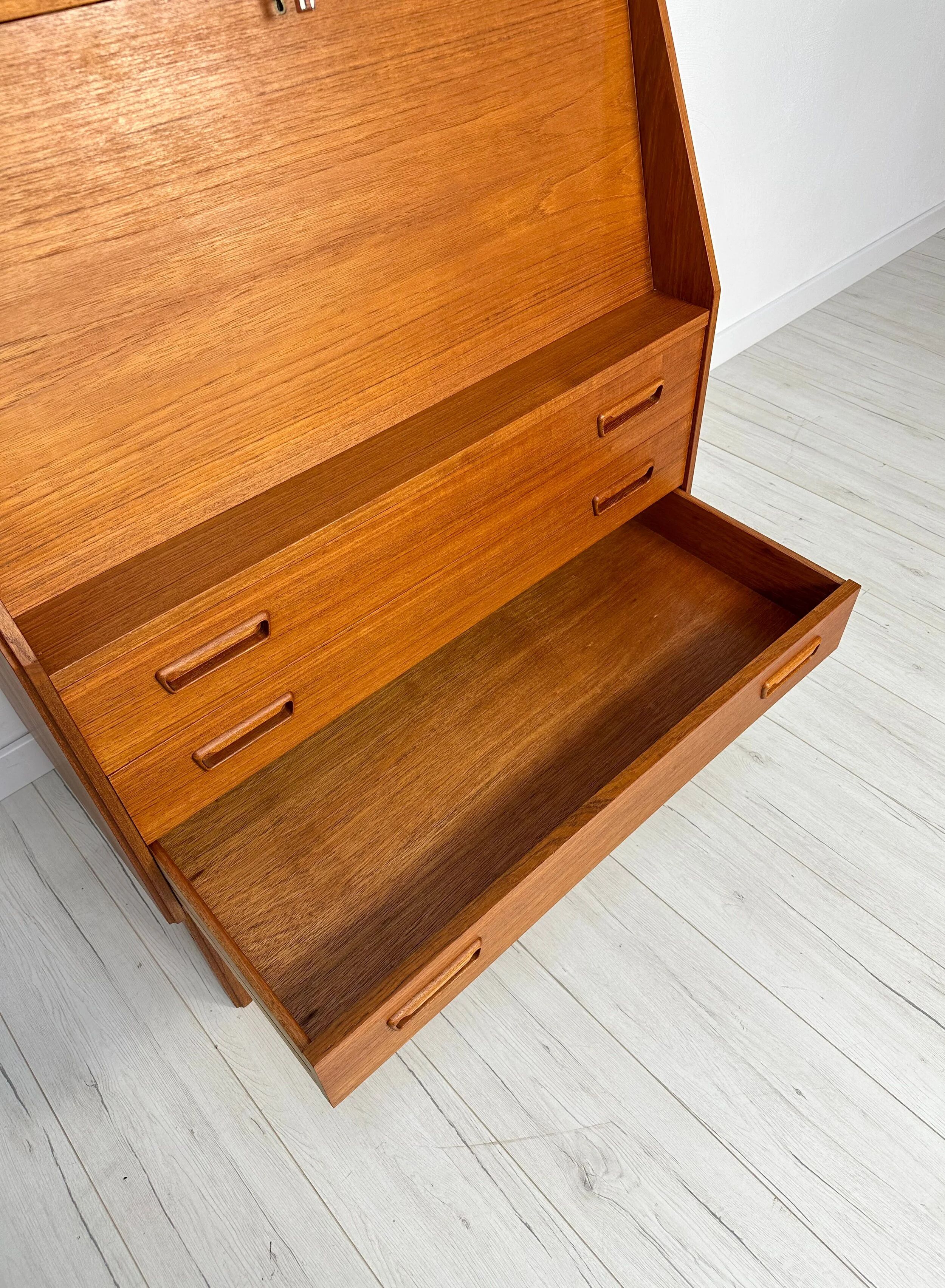 1960s Vintage Danish Teak Secretary by Dyrlund