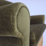 1970s, Danish lounge chair, high, furniture velour, ash wood legs.