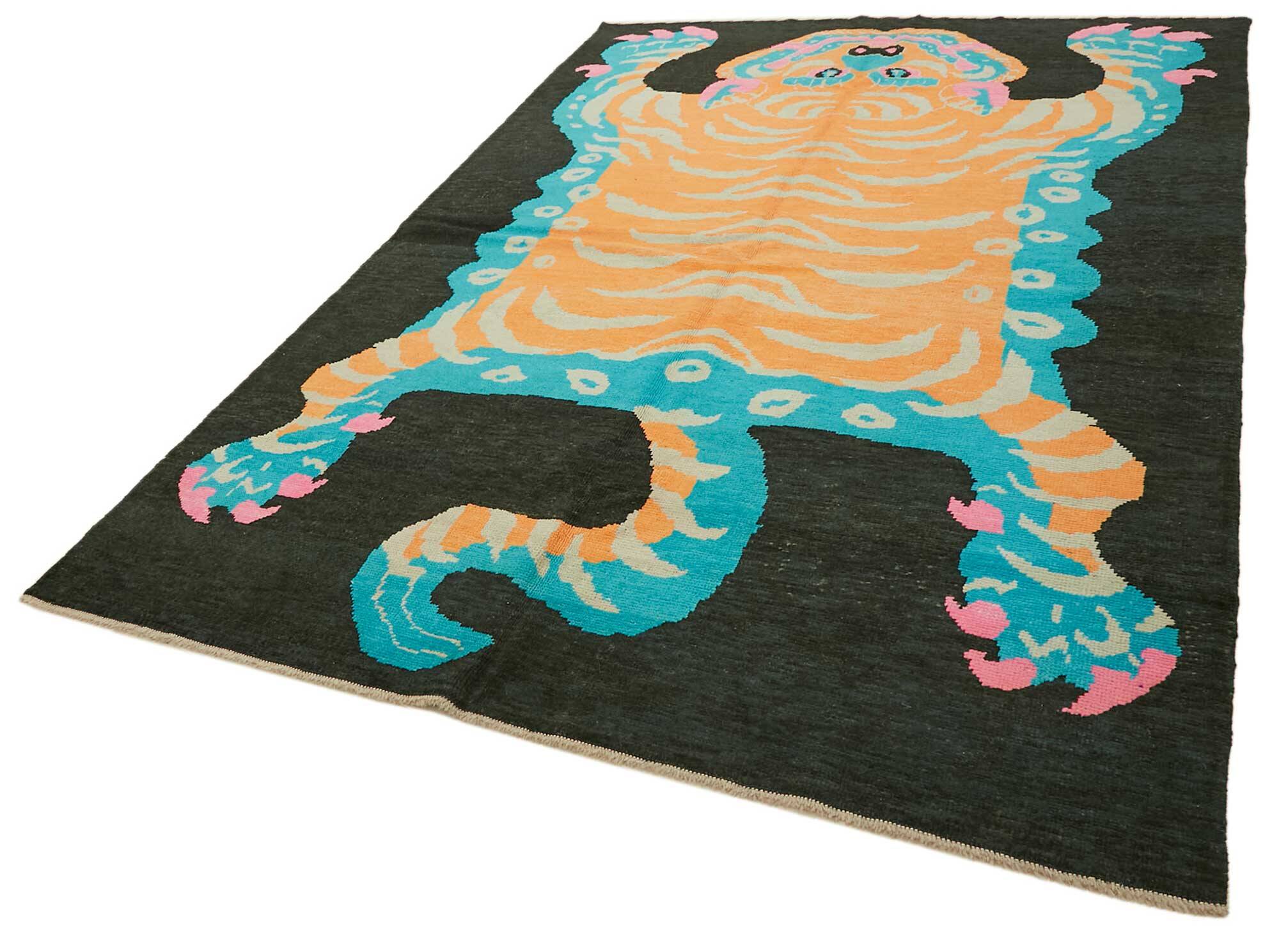 Tapis tigre turc en laine noué à la main 212 cm x 304 cm