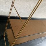 Vintage 1960 String wall shelf in gilded wood - 60 x 50 cm