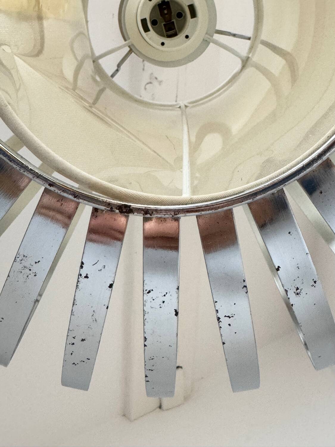 Vintage chandelier pendant in chrome stainless steel