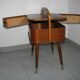 Mid century sewing box with / side table. asystent teak 1960/70s