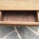 Table basse bois brut cirée