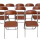 10 vintage skai and chrome metal folding chairs 1970