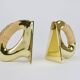 Pair of Carl Auböck Flat Iron bookends in brass and rattan #3530, Vienna, Austria