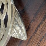 Owl trivet in golden brass