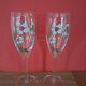 2 champagne flutes Perrier Jouet from the 1980s