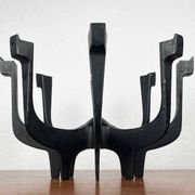 Danish metal candlestick in mid-century style by Gunnar Cyren for Dansk Designs Denmark, 1960s.
