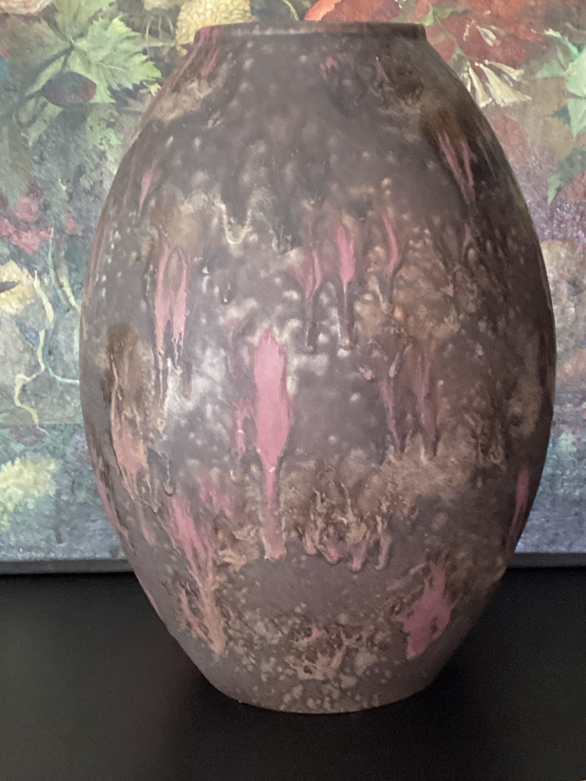 Vintage ceramic vase stamped numbered dimension: height -32cm- diameter -23.5cm-