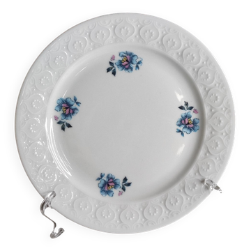 Assiette à dessert fleuris porcelaine