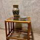 Table basse en rotin vintage