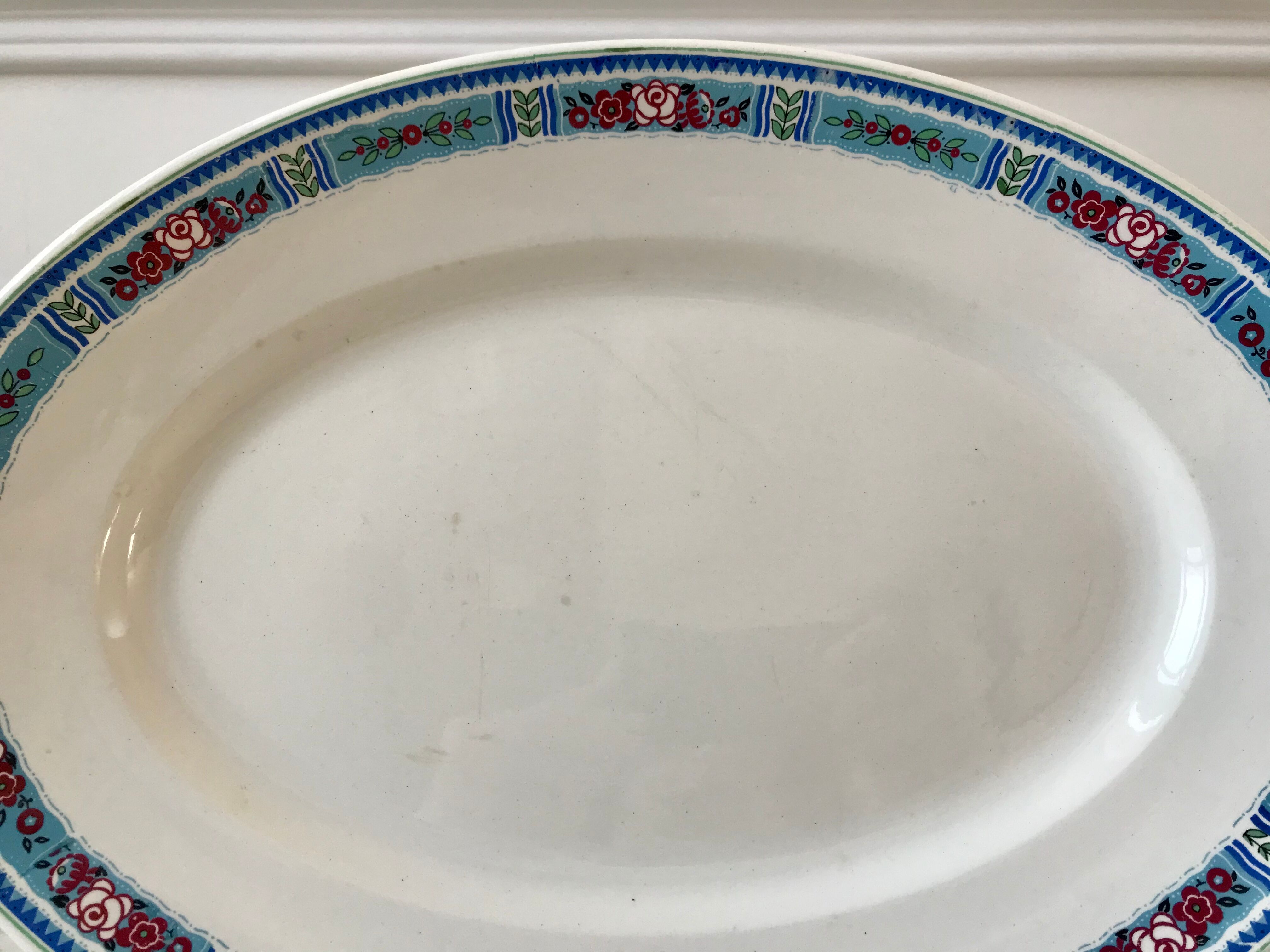 Oval dish Digoin Sarreguemines years 40-50