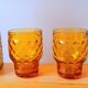 Service verres et carafe ambrée 70s