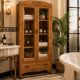 Armoire parisienne vitres biseautées chêne blond art déco 1930