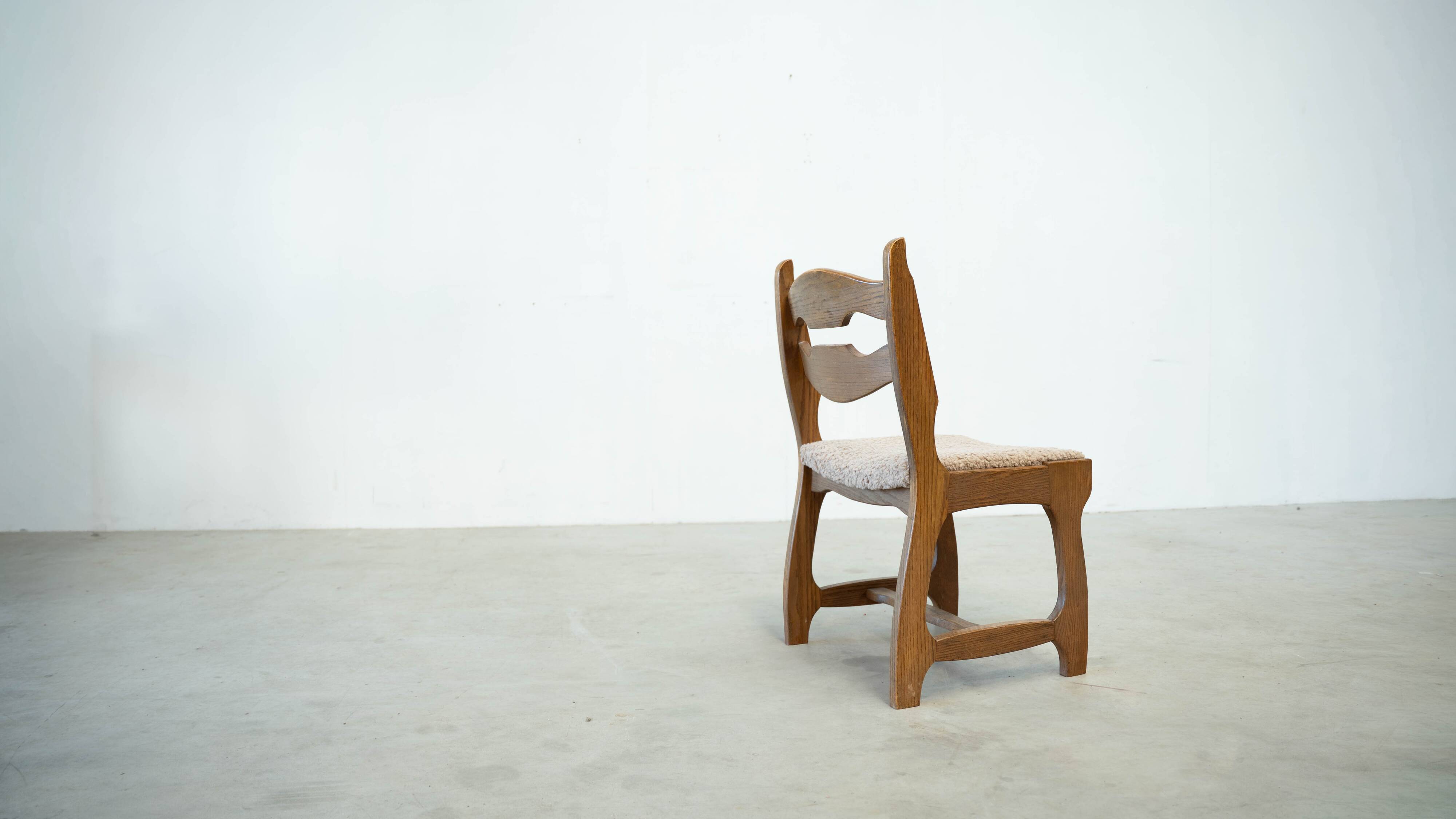 Set of six brutalist razorback dining chairs