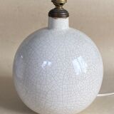 Pied de lampe boule en céramique craquelée art deco 1930