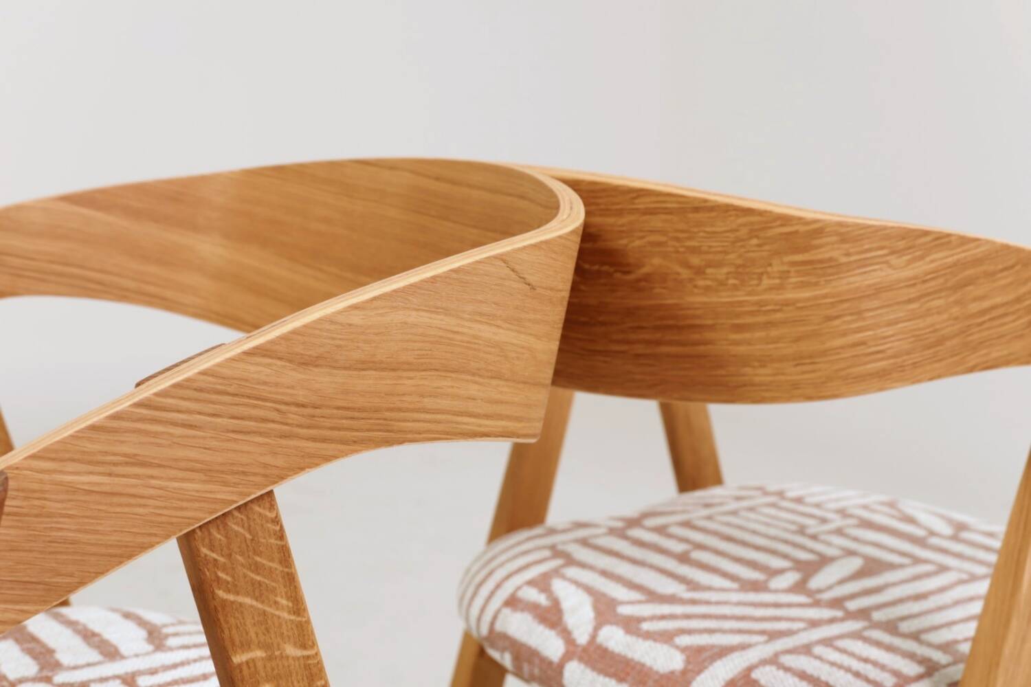 Scandinavian design solid oak dining chairs