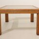 Rattan and glass coffee table - 60s/70s