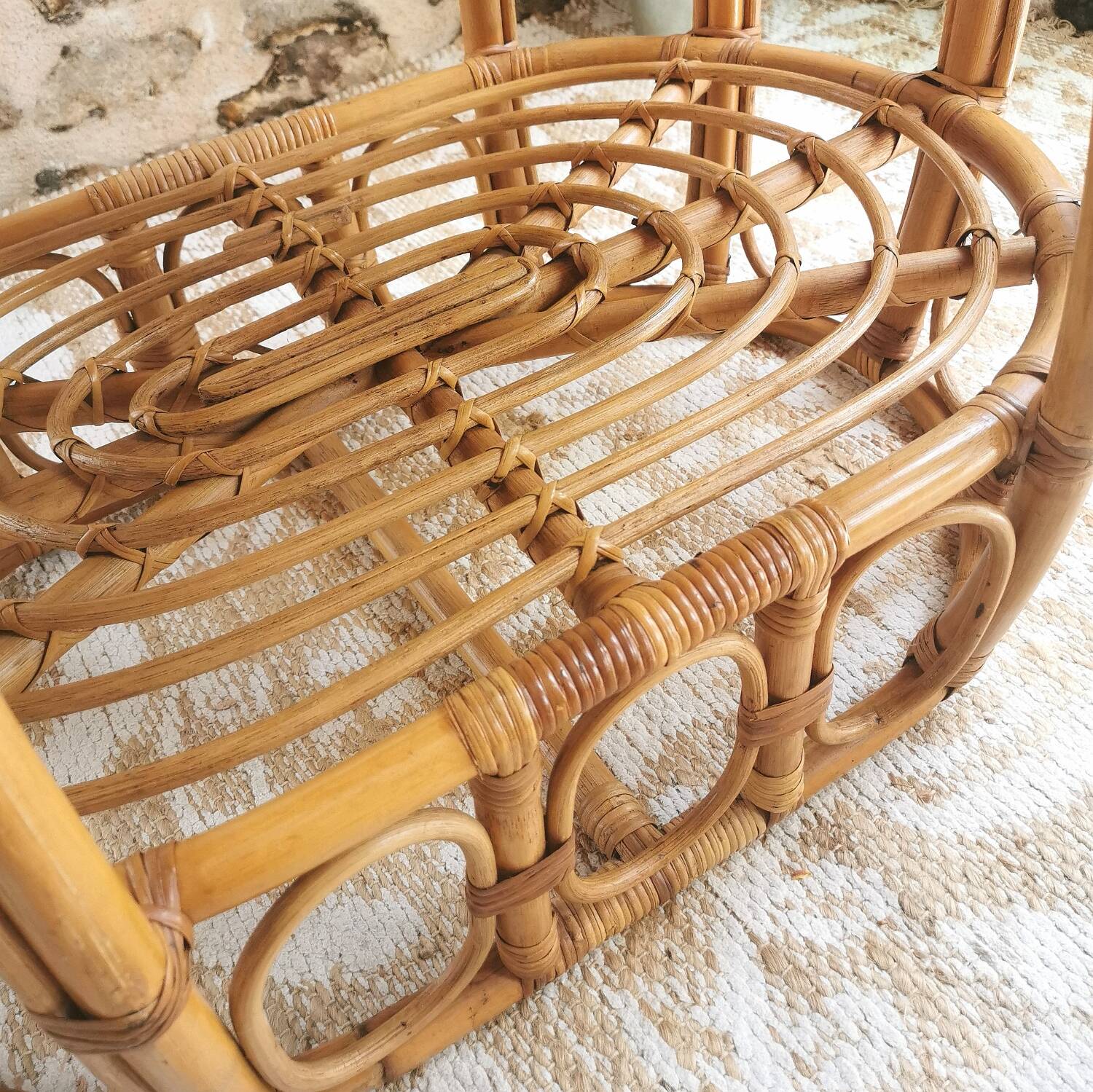 Vintage rattan coffee table