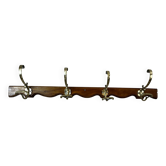 Wood and brass coat hook
