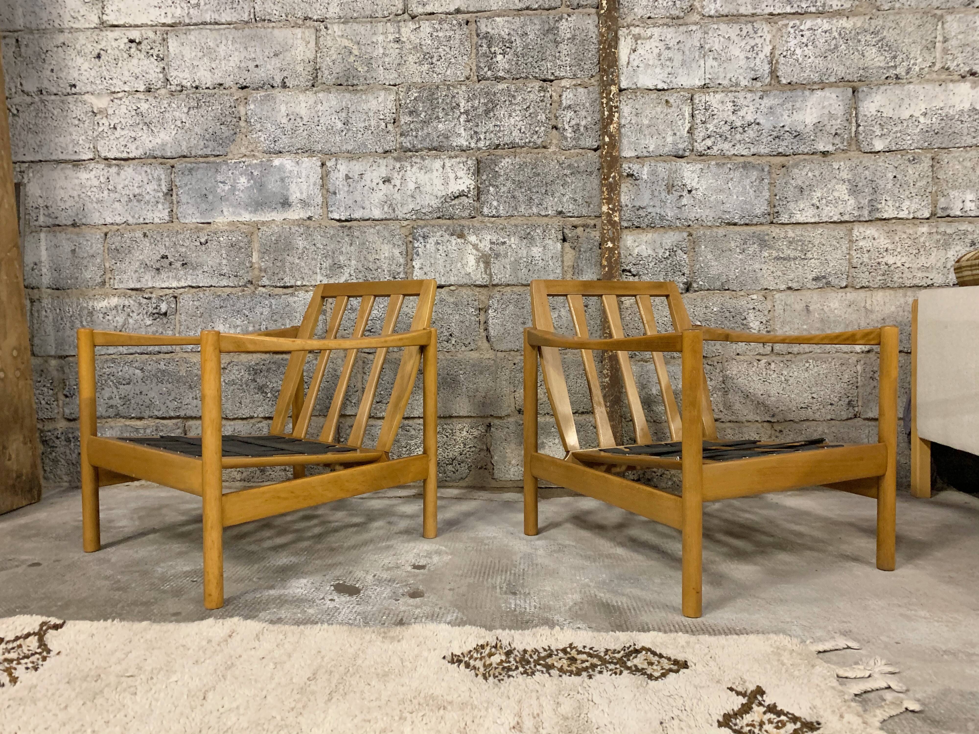 Pair of Scandinavian armchair fabric tiles