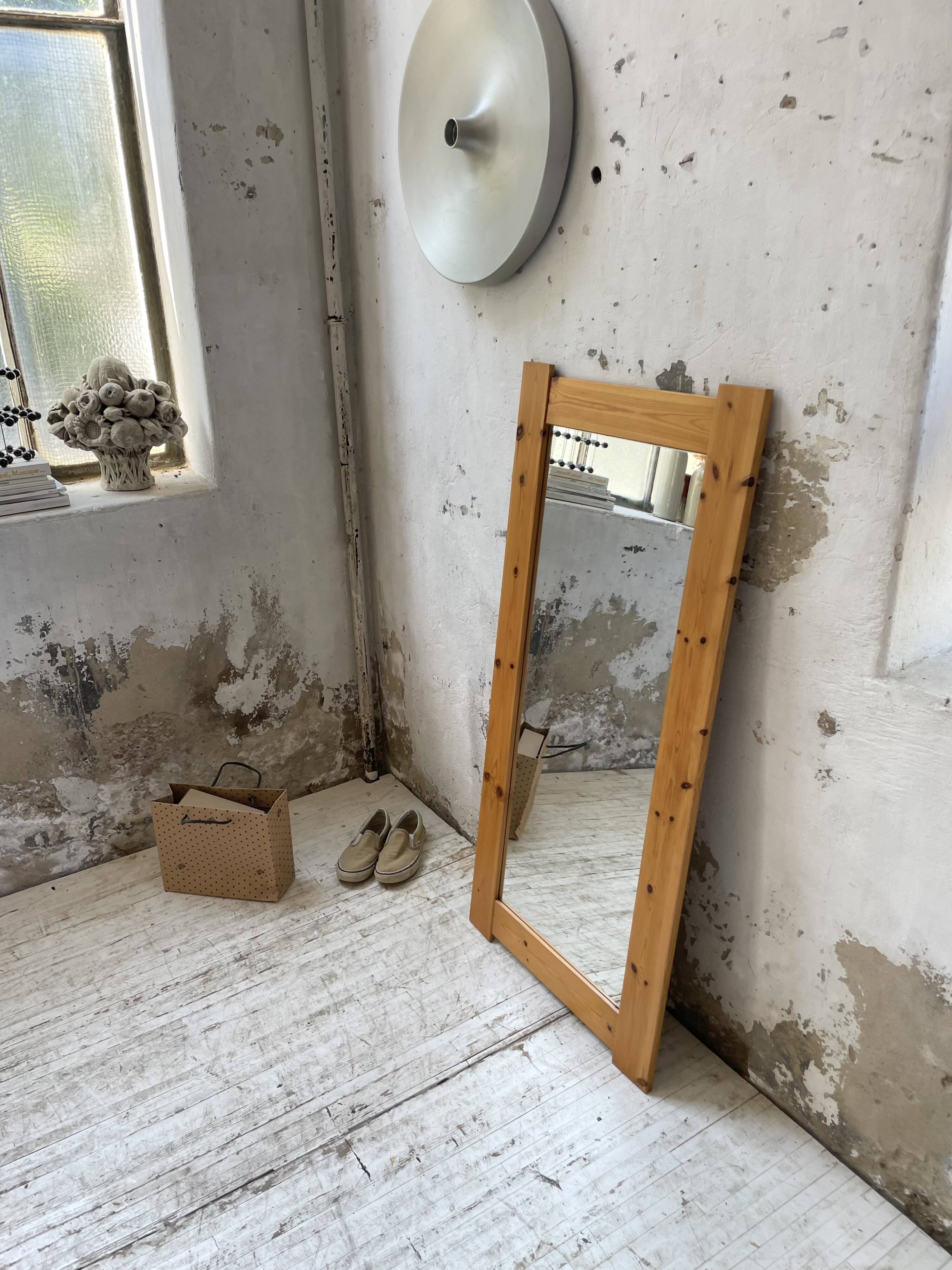 80s pine mirror