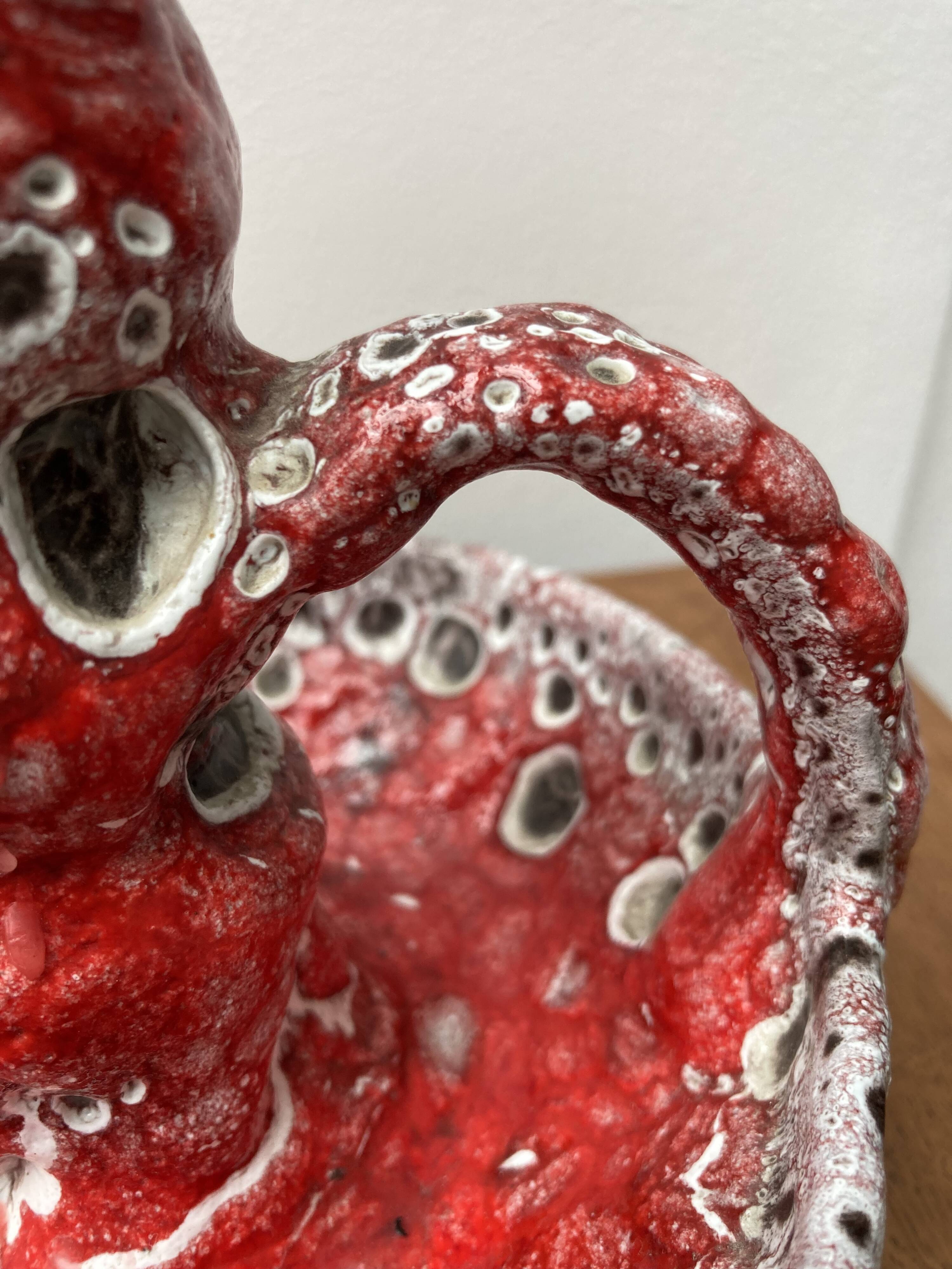 60s candle holder in red Fat Lava